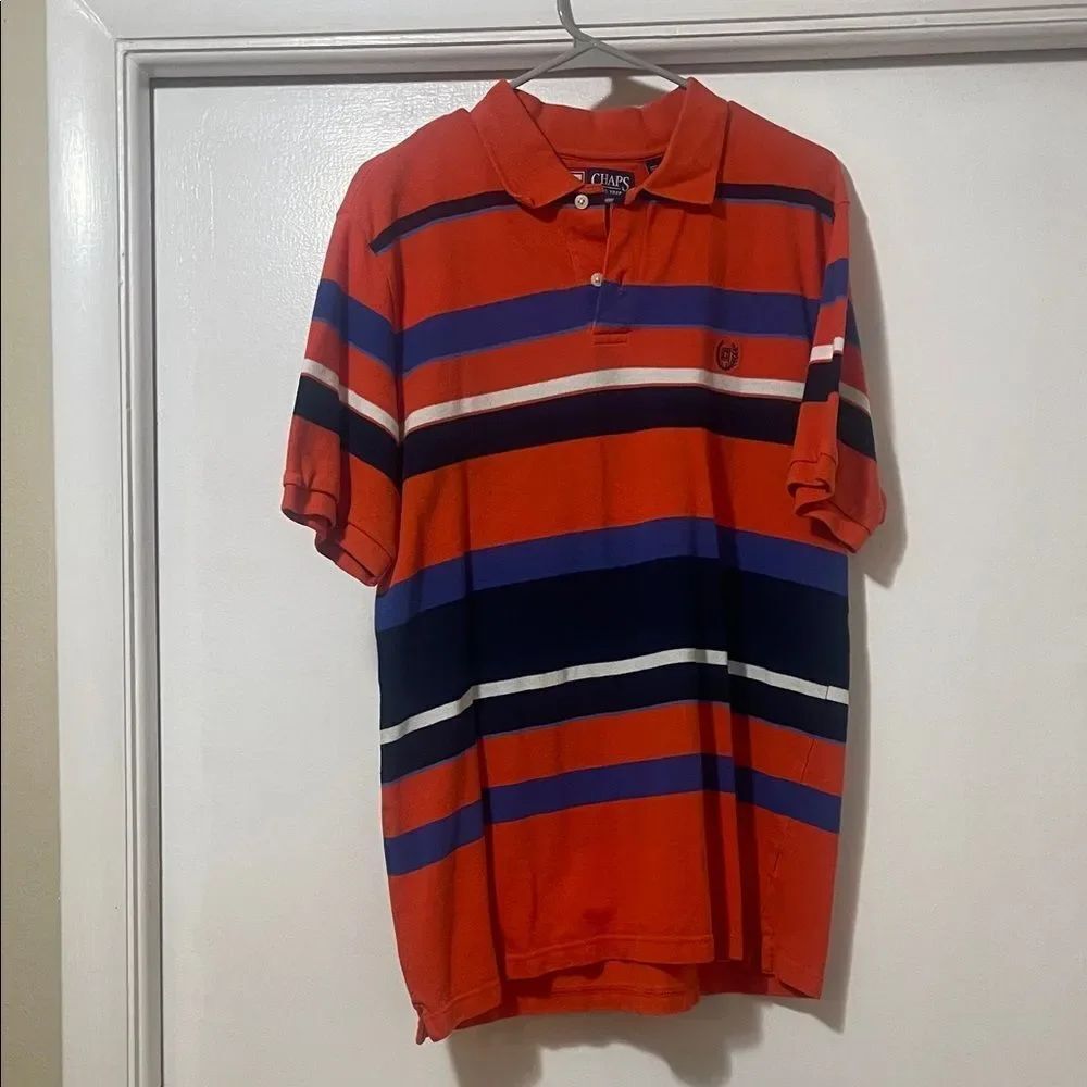 Chaps Ralph Lauren polo, orange and blue size large